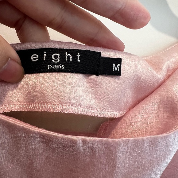 Eight Paris Pink Long Sleeve Blouse Size Medium - Picture 9 of 12
